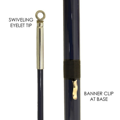 The 19' Heavy Duty Telescoping Pole features durable, reinforced fiberglass with easy twist assembly, making it perfect for outdoor flag and decor display.