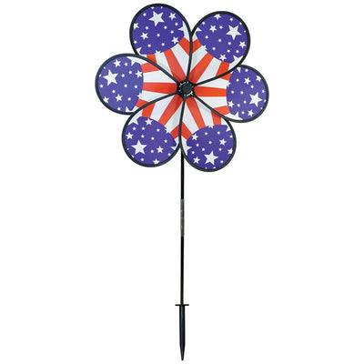 19 inch Patriot Star Flower Wheel Ground Spinner
