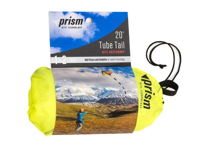 High-contrast black and white inflating tube tail with swivel clip attachment, designed for smooth airflow and bold visual impact.