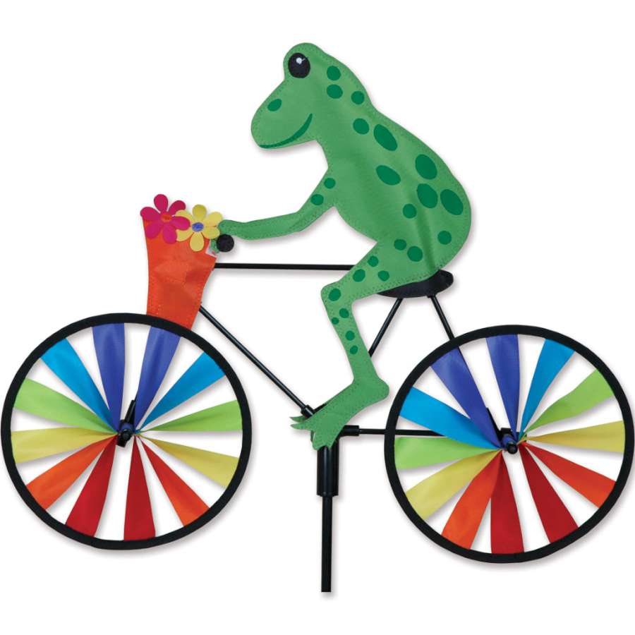 20 in. Bike Spinner - Tree Frog with vibrant colors, spinning in a gentle breeze, showcasing a delightful tree frog design ideal for outdoor use.