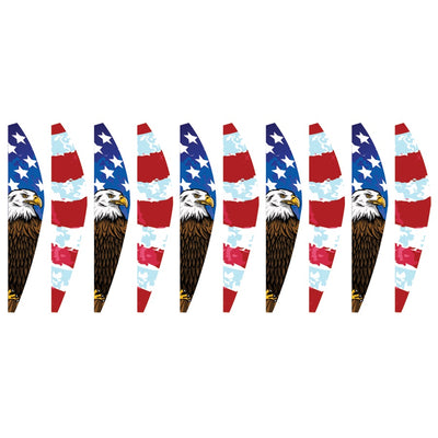 22 in. Hot Air Balloon showcasing a vibrant Patriotic Eagle design, spinning in a garden setting, symbolizing American pride.