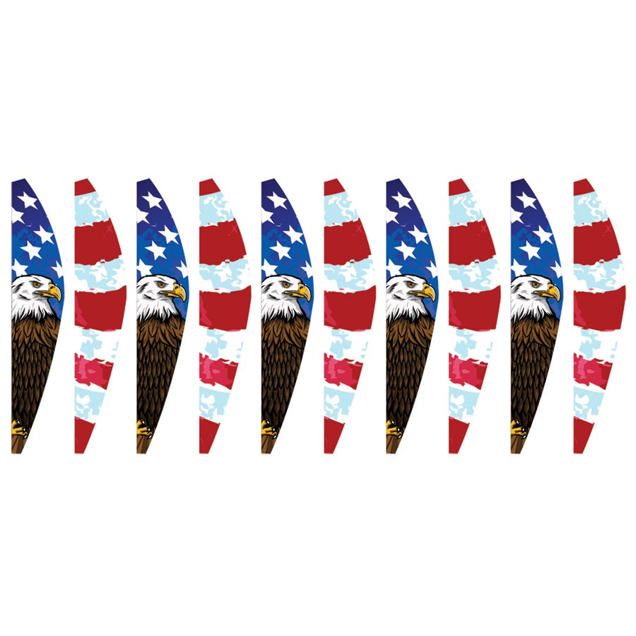 22 in. Hot Air Balloon showcasing a vibrant Patriotic Eagle design, spinning in a garden setting, symbolizing American pride.