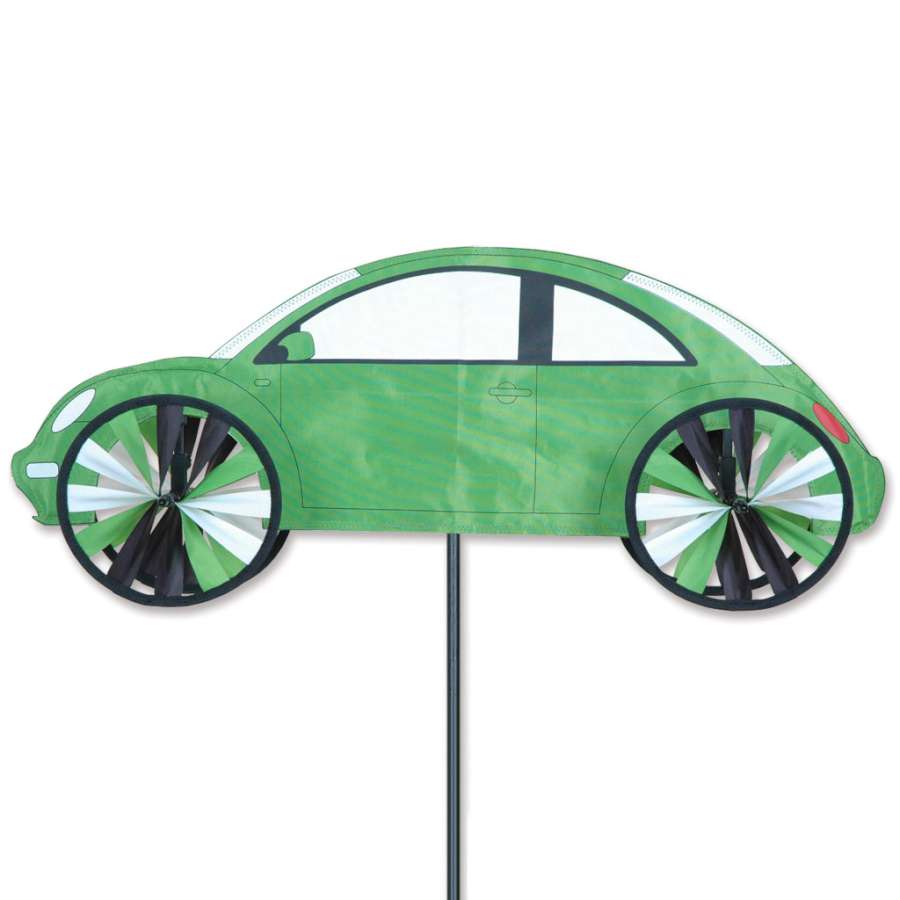 24-inch green VW Beetle Spinner showcasing a classic car design, spinning smoothly on a desk for a playful display.