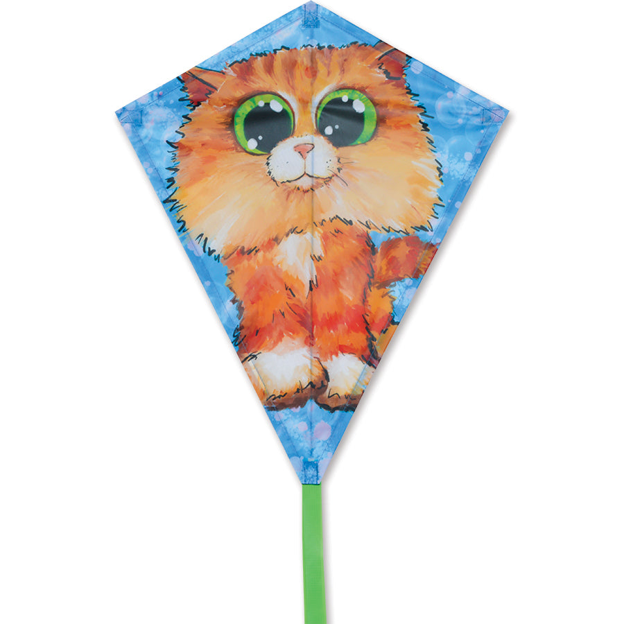 25 in. Diamond Kite - Playful Kitty showcases a colorful design featuring a playful cat, ideal for outdoor fun and kite flying adventures.