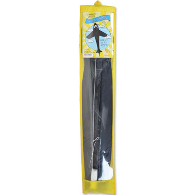 25 in. Shark Diamond Kite featuring a vibrant shark design, showing its durable construction while flying in a clear blue sky.
