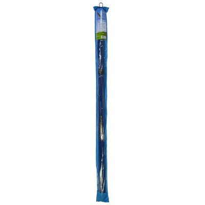 26' Heavy Duty Telescoping Pole for flags, made from reinforced fiberglass, shown extended with a flag flying in the breeze.