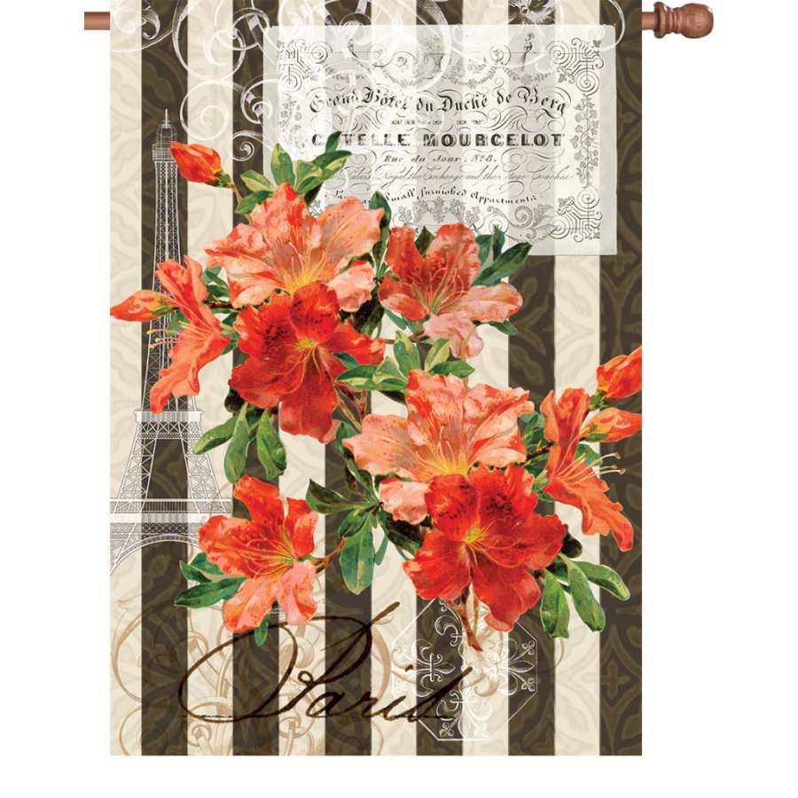 28 in. Springtime Azalea flag showcasing vibrant flowers in a garden setting, crafted from lightweight PremierSoft fabric for durability.