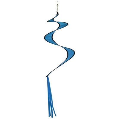 29" Blue Twister Tail accessory for hot air balloon spinner, featuring solid blue color and lightweight design, fluttering in the wind.