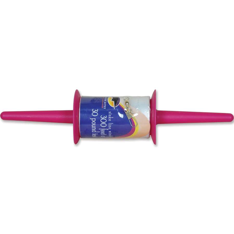 30 lb./300 ft. durable kite line with a convenient stake winder designed for easy use, perfect for flying kites in open spaces.