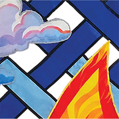 36 in. Elite Oversized Lattice Flag showcasing intricate lattice detailing in vibrant colors, displayed on a house flag pole against a sunny backdrop.