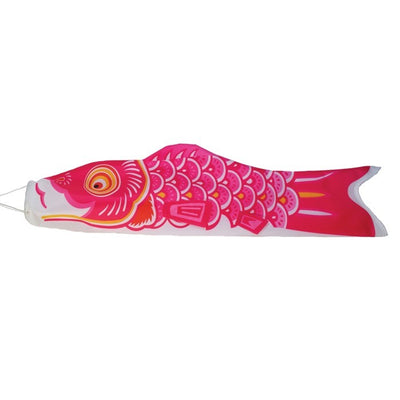 36-inch Pink Koi windsock displaying bright colors in a garden, fluttering gently in the breeze, designed for outdoor decoration and celebrations.