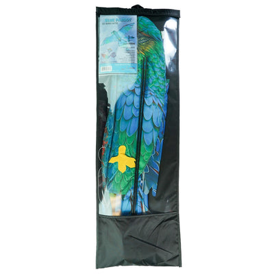 3D Blue Parrot Kite featuring lifelike details and vibrant colors soaring in the sky, showcasing a realistic bird design perfect for outdoor fun.