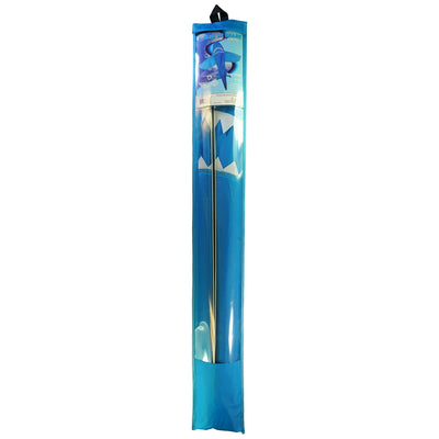5' 3D Blue Shark kite soaring in the sky, featuring detailed tooth-lined jaws and dynamic tail, perfect for outdoor adventures.