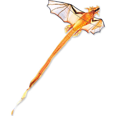 3D Dragon Kite - Goldenscale soaring in the sky, showcasing intricate dragon design, measuring 68 x 148 inches with vibrant colors.