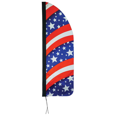 4-foot Heavy Duty Stars & Stripes Double-Sided Feather Banner proudly displaying the American flag colors, ideal for outdoor events and business use.