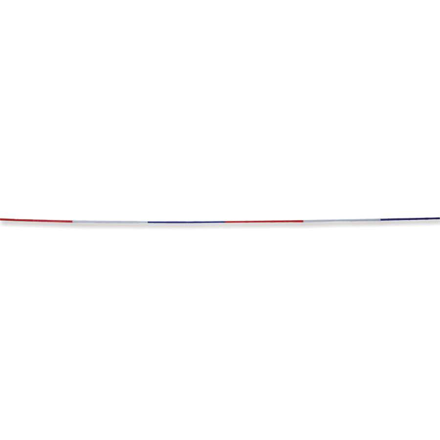 Vibrant 50 ft. streamer tail made of durable nylon, dancing behind a colorful kite in a clear blue sky, perfect for outdoor activities.
