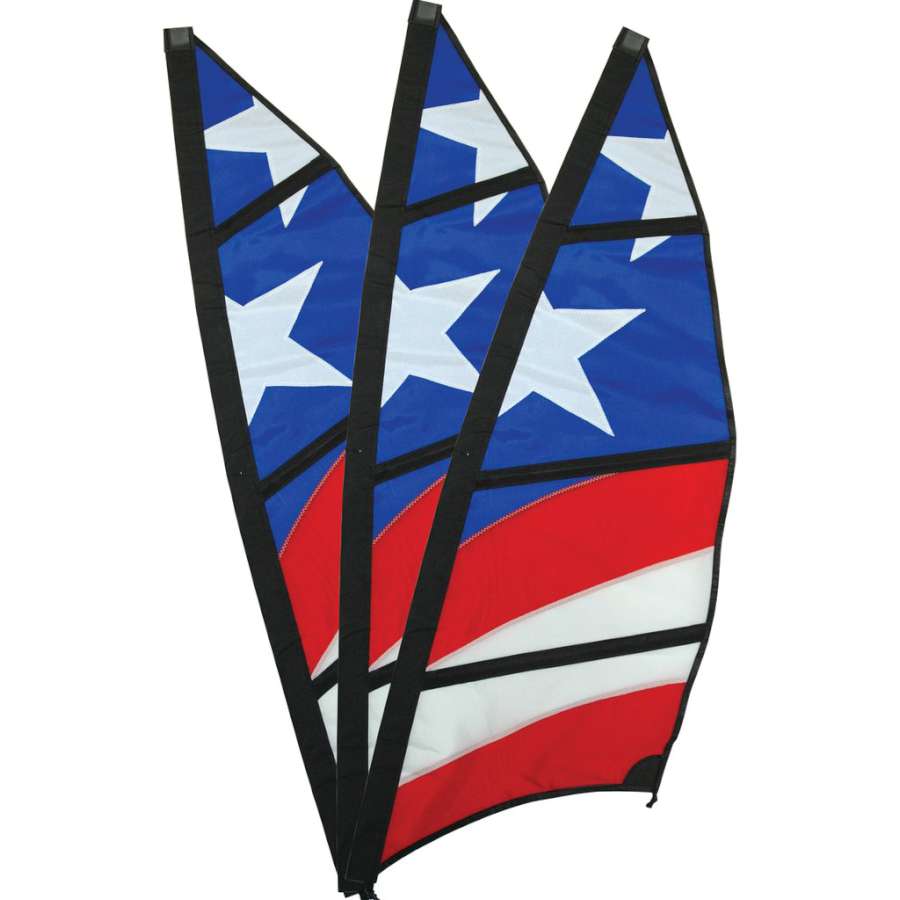 Replacement blades for a 6.5 ft. Patriotic Wind Generator showcasing vibrant colors and sturdy design for outdoor energy capture.
