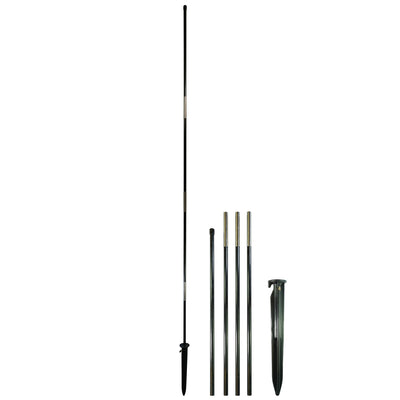 6' 4-Section Freestanding Banner Pole with Ground Stake for feather banners, featuring a sturdy fiberglass structure and soft plastic end cap.