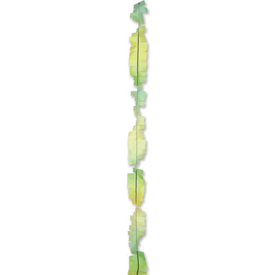 6 in. x 24 ft. Fuzzi Tail in a bright green gradient, fluttering gracefully behind a kite against a blue sky.