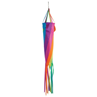 60" Fiesta Spinsock in vibrant colors, spinning elegantly in the breeze, designed to enhance outdoor decor.
