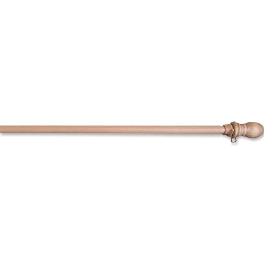 60-inch Wood Flagpole with a Rotating Sleeve displaying a colorful house flag in a sunny garden setting.