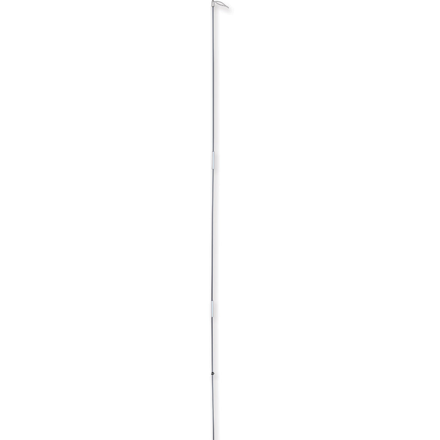 6mm x 6 ft. bike flag pole featuring a shock-corded design, securely holding a colorful flag for enhanced visibility on a recumbent bike.