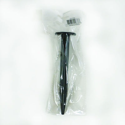 7-inch ground stake designed for garden spinners, made of heavy-duty plastic, firmly inserted in garden soil with a colorful spinner above.