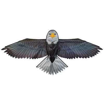 70-inch bald eagle kite with realistic design, perfect for outdoor fun in various wind conditions, easy to assemble and transport.