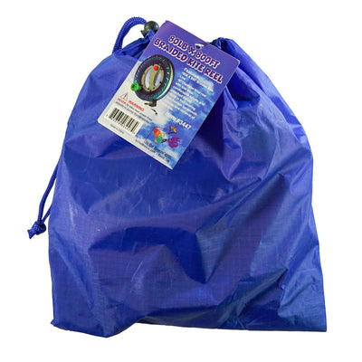 80 LB x 800' 9-inch blue kite reel with braided line and durable plastic construction, ideal for effortless kite flying.