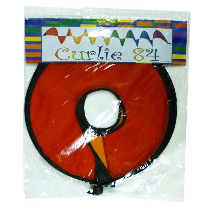 84-inch Rainbow Curlie outdoor decoration made from ripstop nylon, displaying bright colors that swirl in the breeze, perfect for gardens.