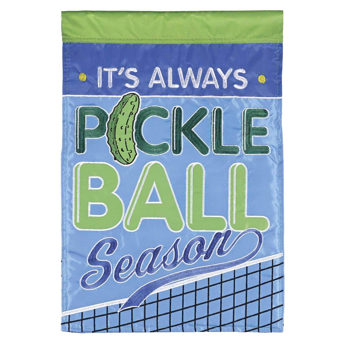 13x18 Always Pickleball Season garden flag double applique bright pickleball paddles and ball on durable polyester for outdoor porch and yard display