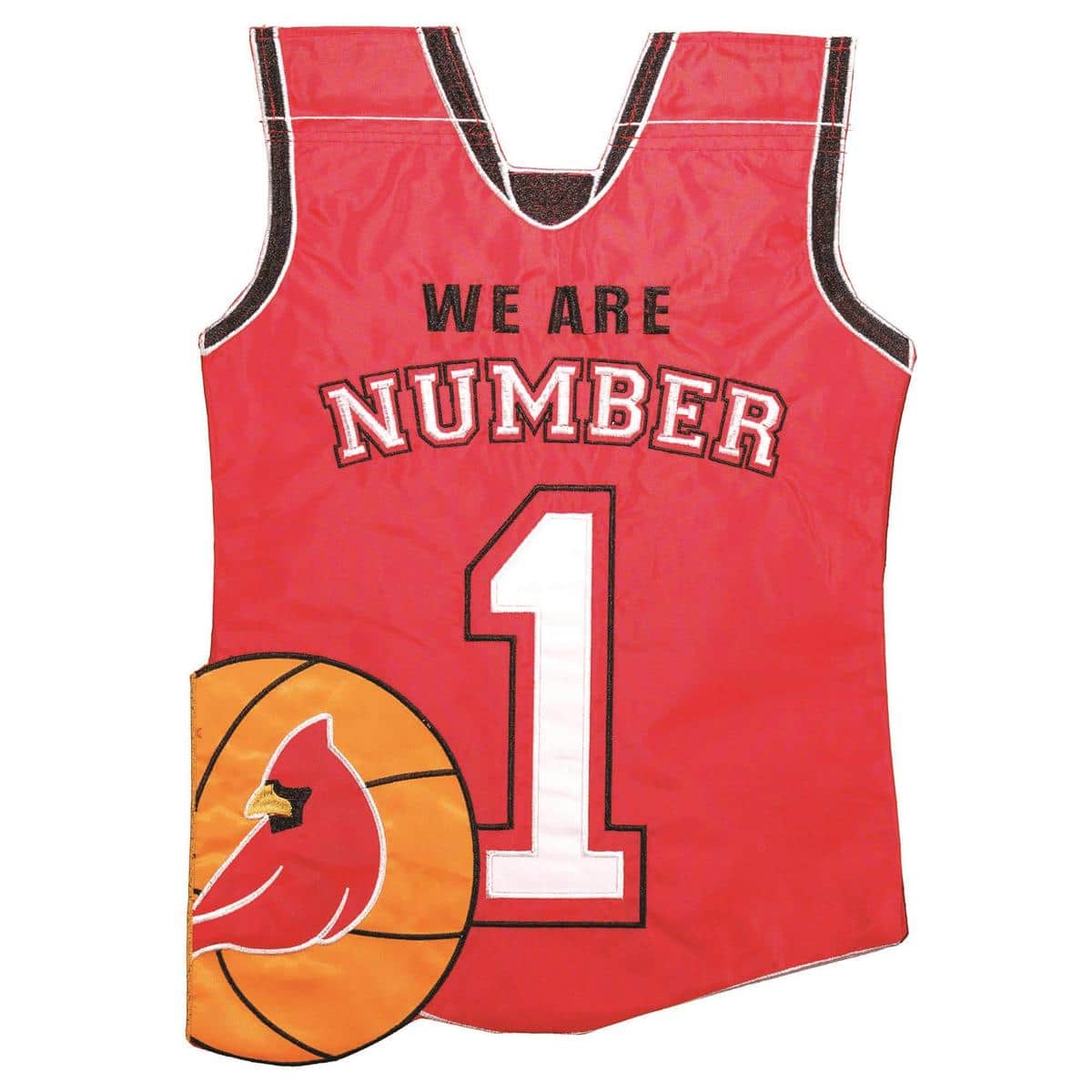 13x18 Louisville Reg Sports double applique garden flag with layered team-style emblem, reinforced sleeve, and stitched edges ready for garden pole display.