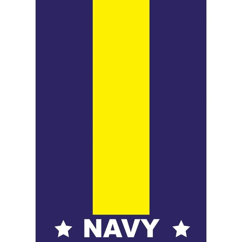 29x42 Thin Line Navy double applique banner flag showing a navy field with a narrow contrasting line and reinforced sleeve for porch or garden display, designed to honor and support first responders.