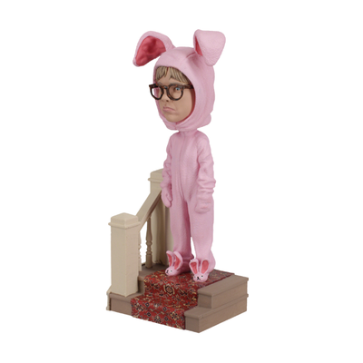 A Christmas Story Ralphie in Bunny Suit Bobblehead, a 7-inch collectible featuring Ralphie's pink bunny pajamas and memorable expression.