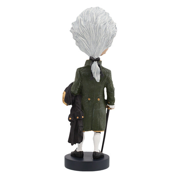 Alexander Hamilton bobblehead, approximately 7 inches tall, showcasing detailed hand-painted features and a collector's box.
