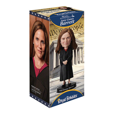 Amy Coney Barrett bobblehead featuring detailed hand-painted likeness of the Supreme Court justice, perfect for collectors and political enthusiasts.