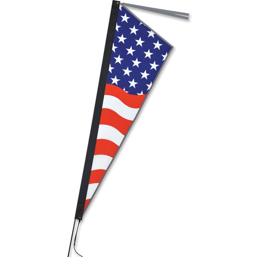 Apex Bike Flag measuring 12x39 inches with colorful printed designs attached to a 6-foot bike pole, showcasing vibrant colors and reflective features for safety.