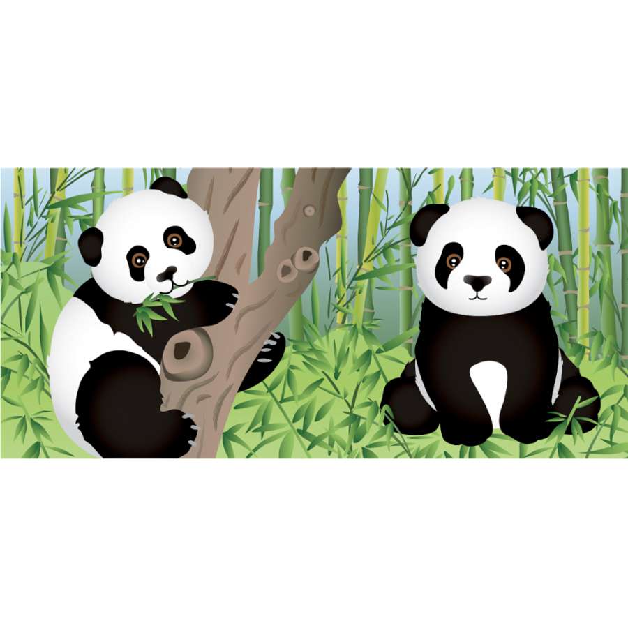 Whimsical Baby Pandas windsock with colorful panda designs fluttering in the wind in an outdoor garden setting.