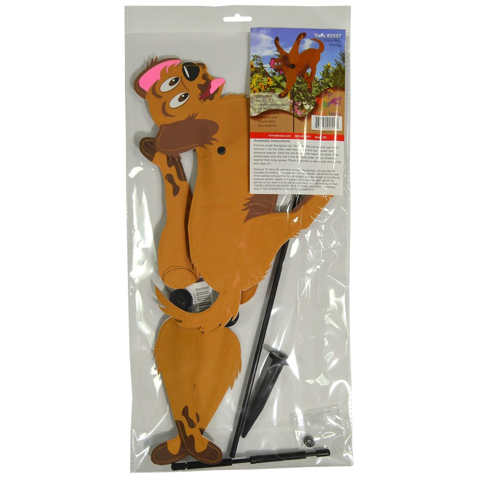 Alt text: Baby Puppy Whirligig garden spinner featuring an adorable puppy design, brightly colored and spinning in an outdoor setting, ideal for pet lovers.