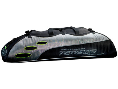 Large traction kite with convertible dual and quad-line control delivers serious pulling power for snow kiting, buggying, and landboarding.