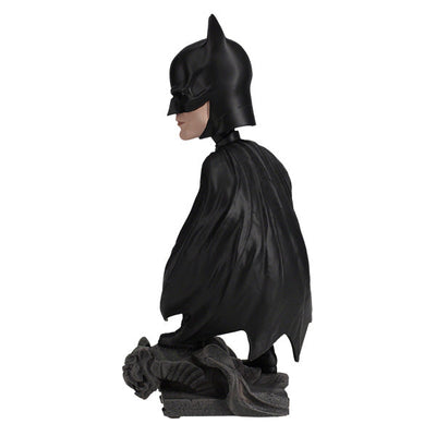 Batman bobblehead featuring Robert Pattinson in an armored suit, standing 8 inches tall on a sturdy base, ideal for display.