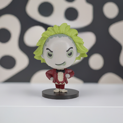 Beetlejuice Go! Bobblehead standing approximately 3 inches tall, showcasing vibrant colors and detailed design, perfect for horror movie fans.