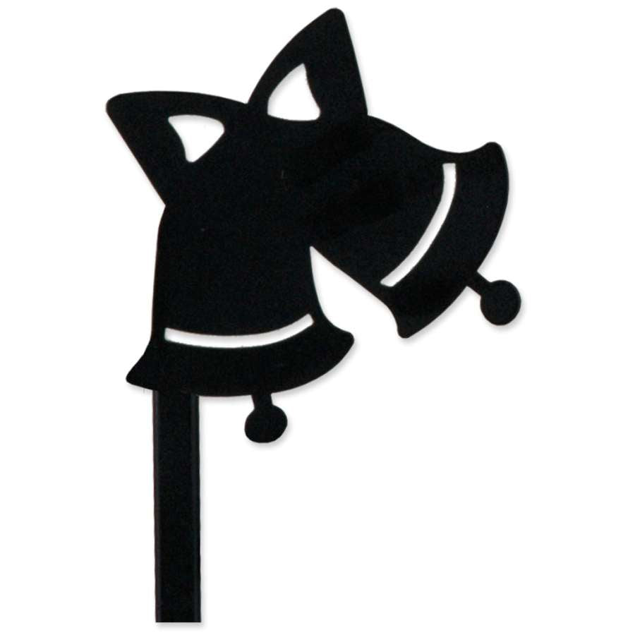 Bells Flag Finial in a bell shape, displayed on a garden flag pole, enhancing the visual appeal of garden flags in an outdoor setting.