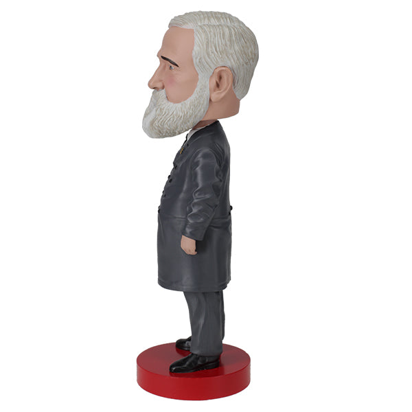 8-inch Benjamin Harrison bobblehead made of polyresin, beautifully hand-painted, capturing the likeness of the 23rd President of the United States.