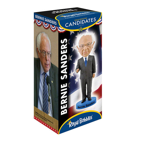 Bernie Sanders Bobblehead, approximately 7 inches tall, features intricate details and lifelike colors, perfect for political enthusiasts and collectors.