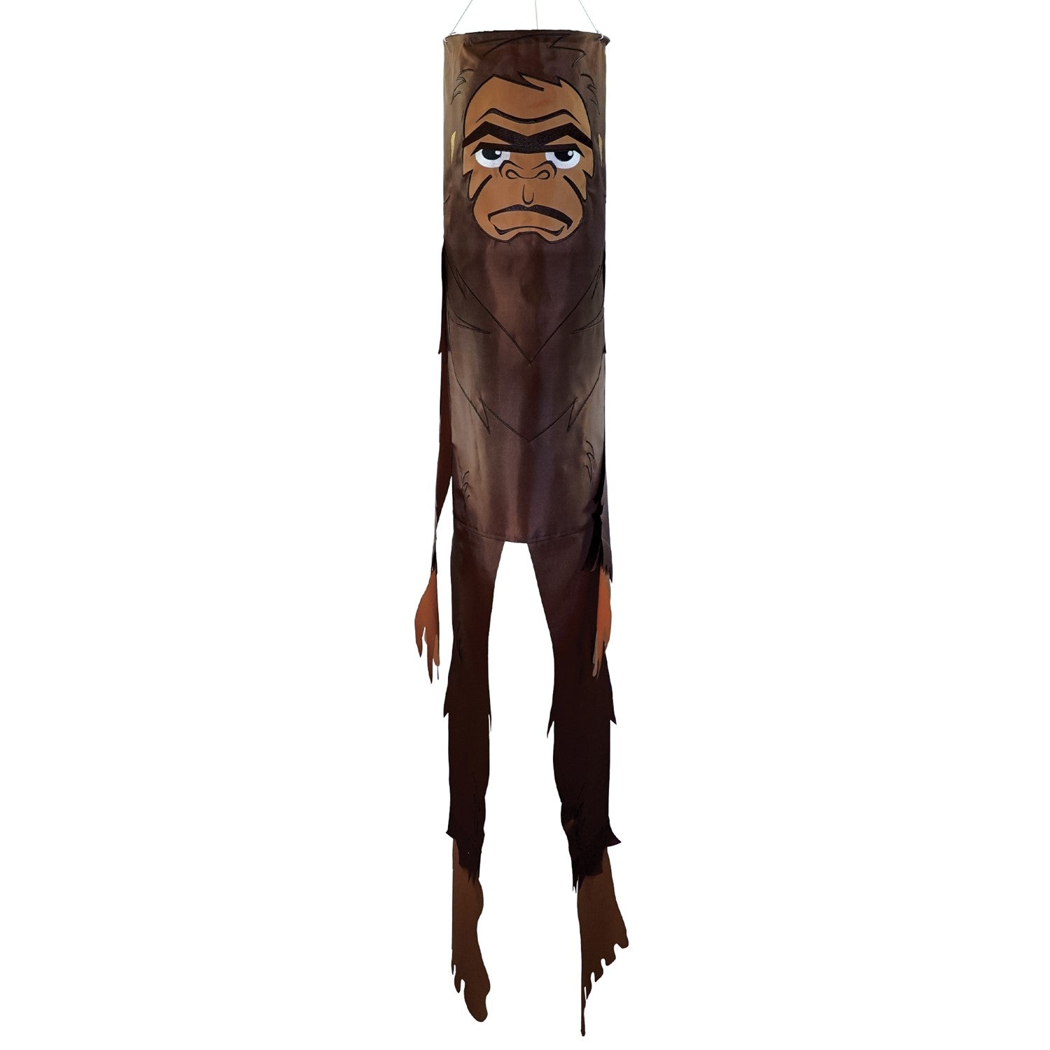 Bigger Bigfoot 72-inch Breeze Buddy, a life-sized Sasquatch windsock made of colorful weather-resistant polyester, swaying in the breeze.