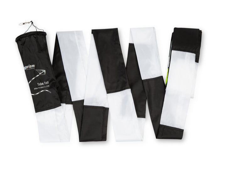 Black & White Tube Tail with high-contrast inflating design and smooth tubular motion for clean, dramatic kite displays.
