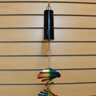 Black Battery-Operated Display Motor designed for rotating garden decor, showcasing hanging items dynamically for visibility.