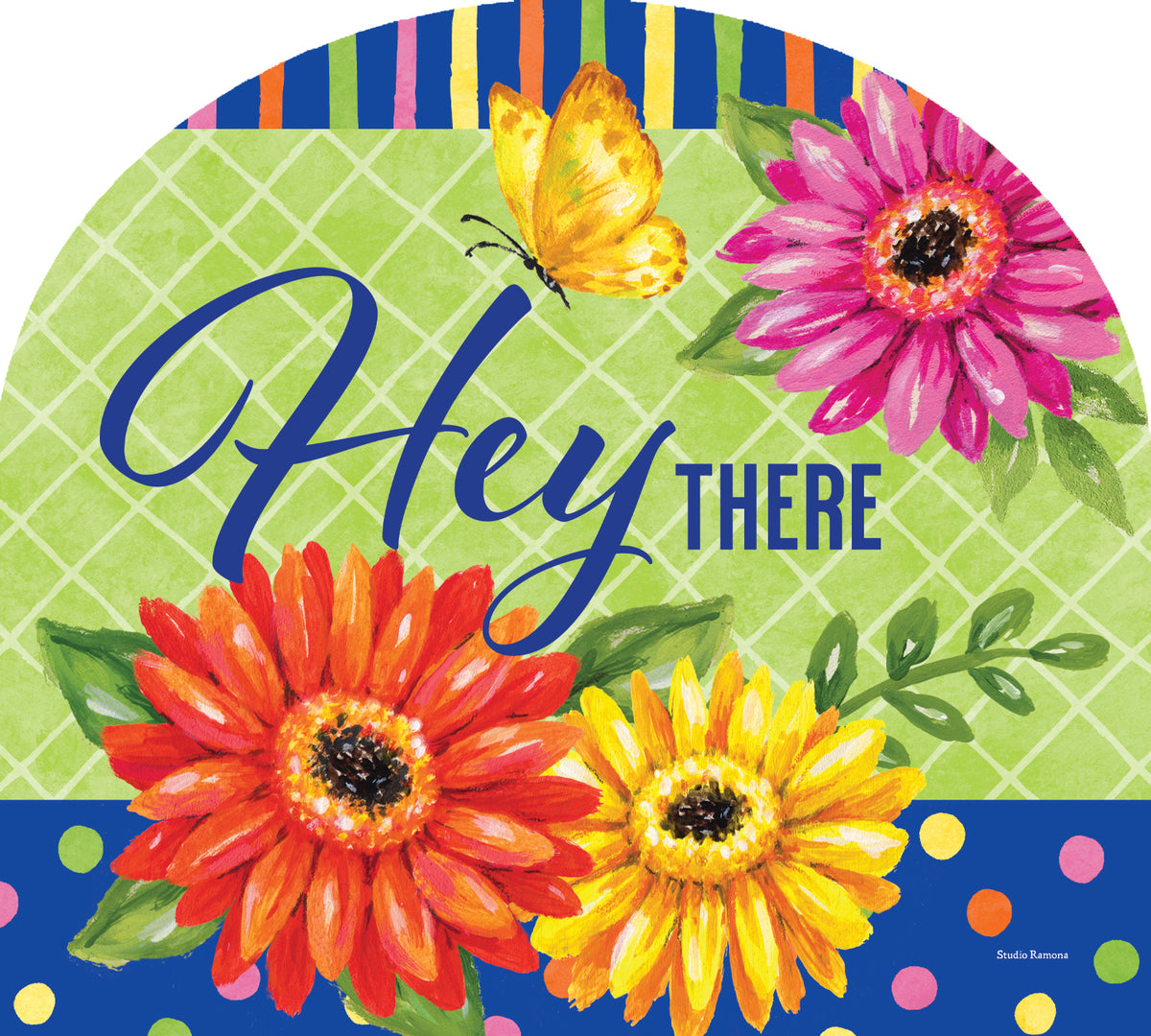 Bold Gerberas Arbor Mate decorative panel featuring colorful floral designs, ideal for enhancing front yard and garden displays.