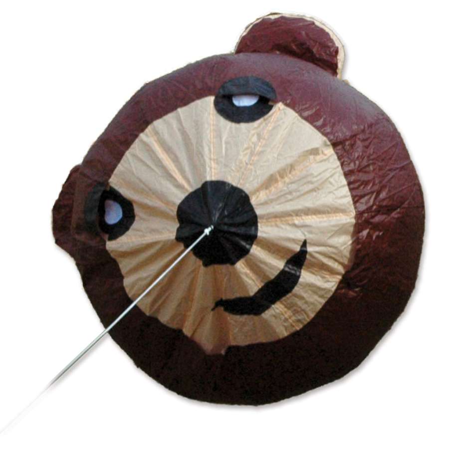 Bouncing Ball - Bear, a 24-inch whimsical inflatable decoration with a bear design, bouncing in a colorful outdoor party setting.